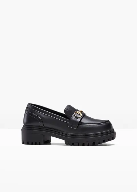 Chunky Loafer in schwarz von vorne - bonprix