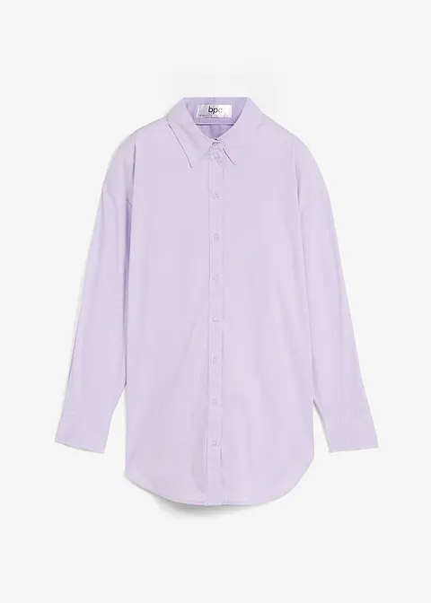 Lockere Bluse mit Knopfleiste in lila von vorne - bonprix