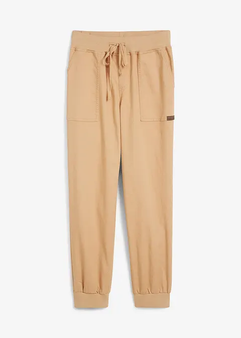 Twillhose mit Bequembund in beige von vorne - bonprix