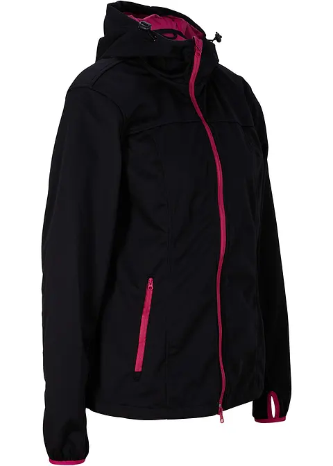 Leichte Softshelljacke in schwarz von vorne - bonprix