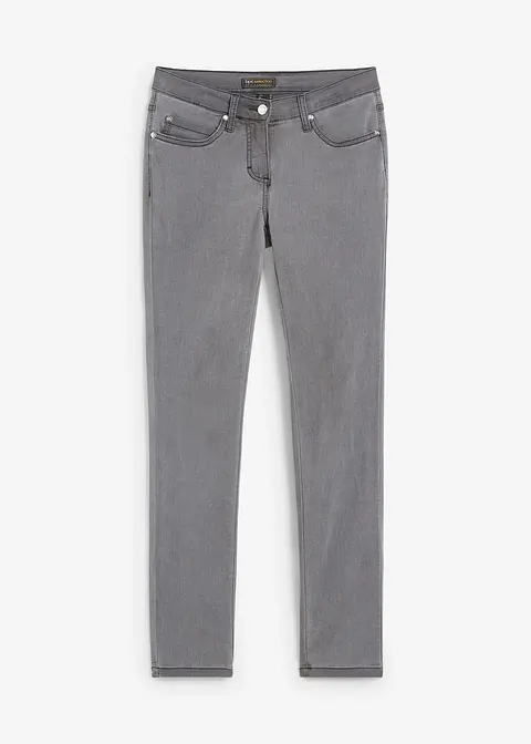 Megastretch-Jeans in grau von vorne - bonprix