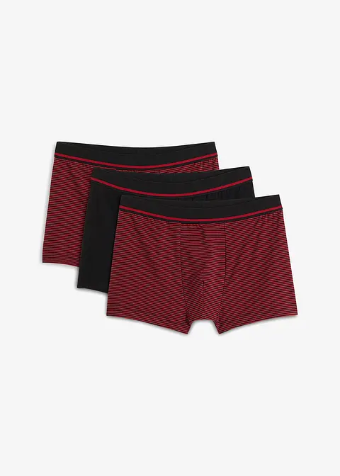 Boxershorts eng mit Bio-Baumwolle (3er Pack) in schwarz von vorne - bonprix