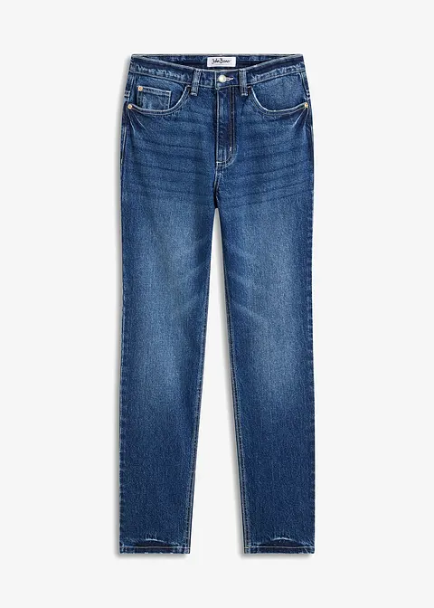 Straight Jeans High Waist in blau von vorne - bonprix