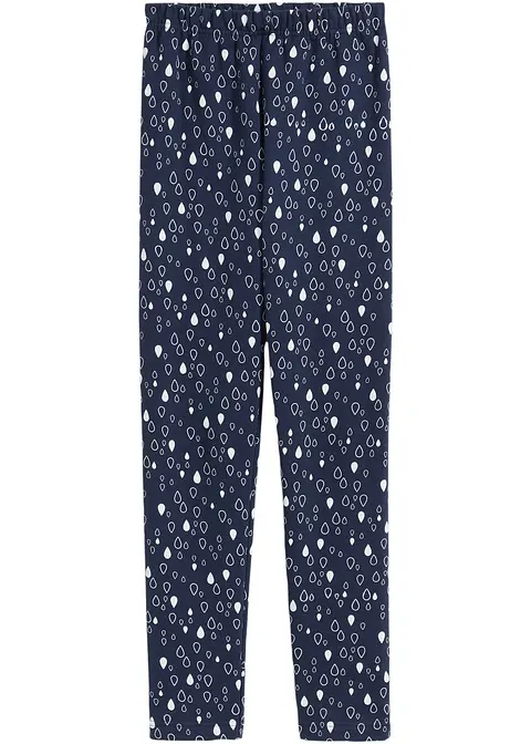 Thermoleggings aus reiner Bio-Baumwolle in blau von vorne - bonprix
