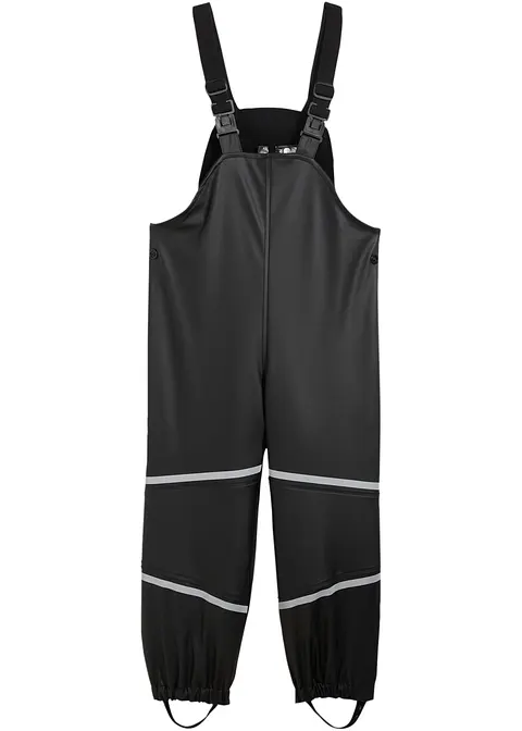 Thermo Regenlatzhose mit Fleecefutter in schwarz von vorne - bonprix