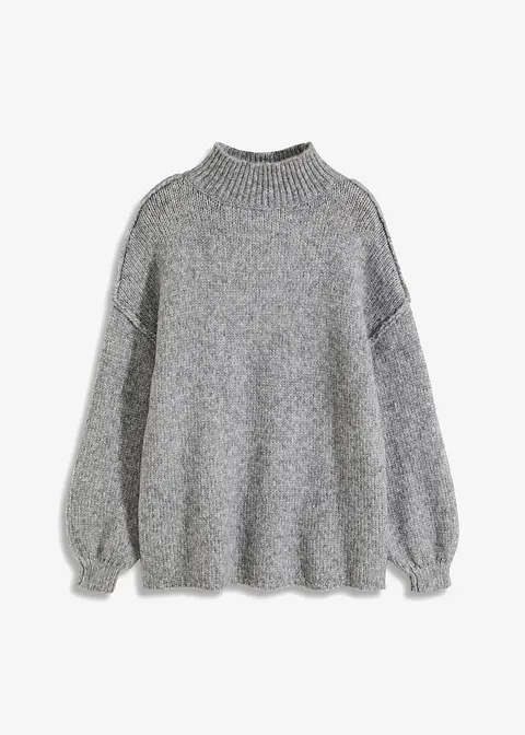 Pullover in grau von vorne - bonprix