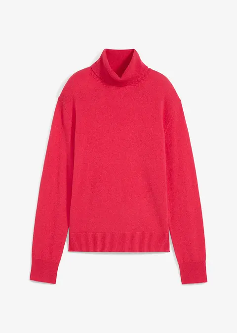 Kaschmir-Rollkragenpullover aus Good Cashmere Standard® in rot von vorne - bonprix