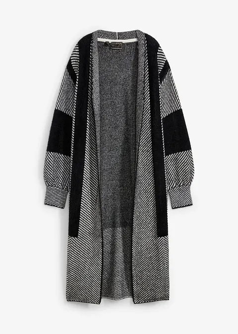 Strickmantel in schwarz von vorne - bonprix