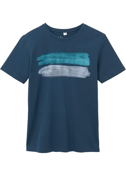 T-Shirt in modischen Farben in blau von vorne - bonprix