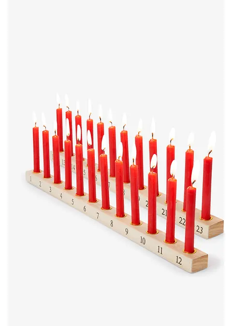 Kerzen-Adventskalender in beige - bonprix