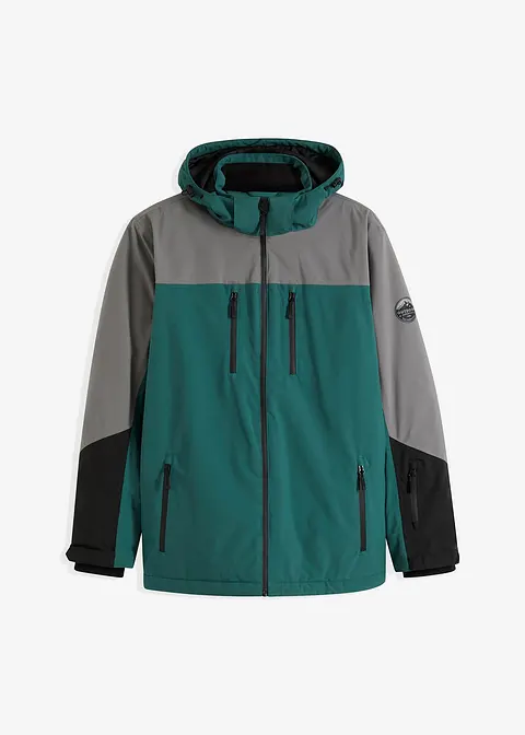 Skijacke mit Schneefang, wasserdicht in grün von vorne - bonprix