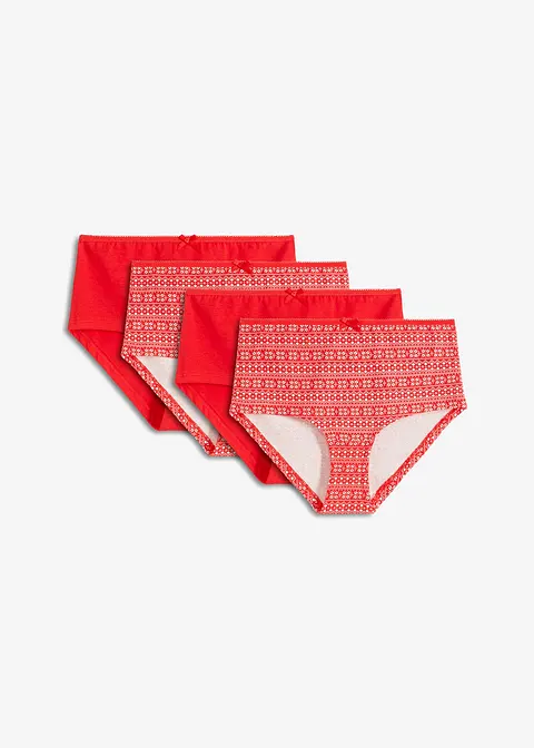 Maxipanty mit Bio-Baumwolle (4er Pack) in rot von vorne - bonprix