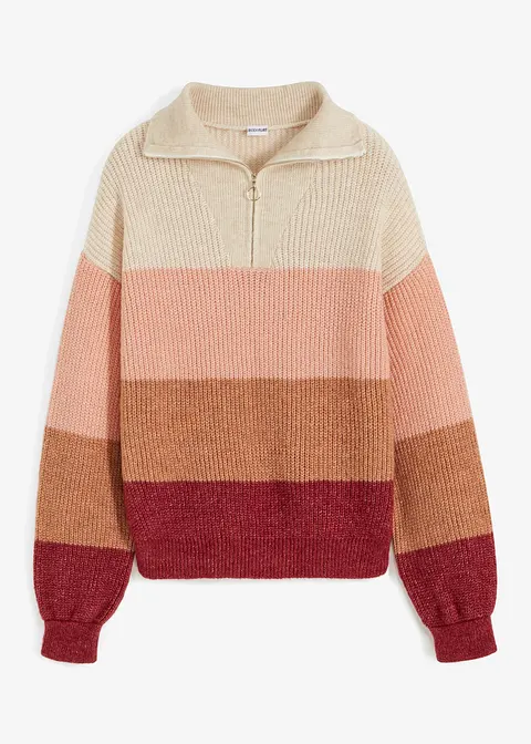 Troyer Pullover in beige von vorne - bonprix