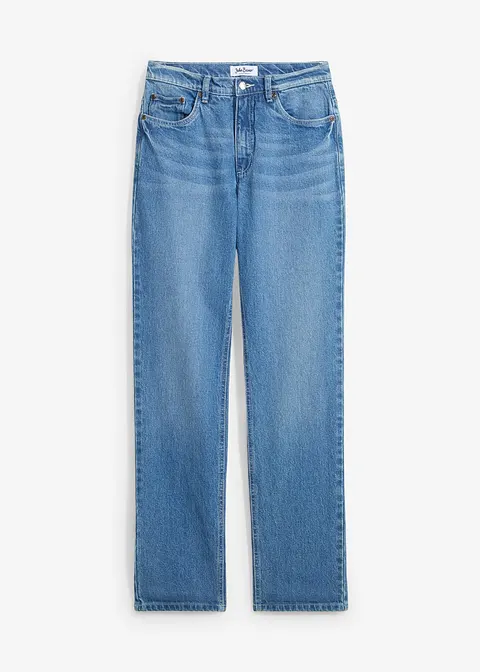 Straight Jeans High Waist in blau von vorne - bonprix