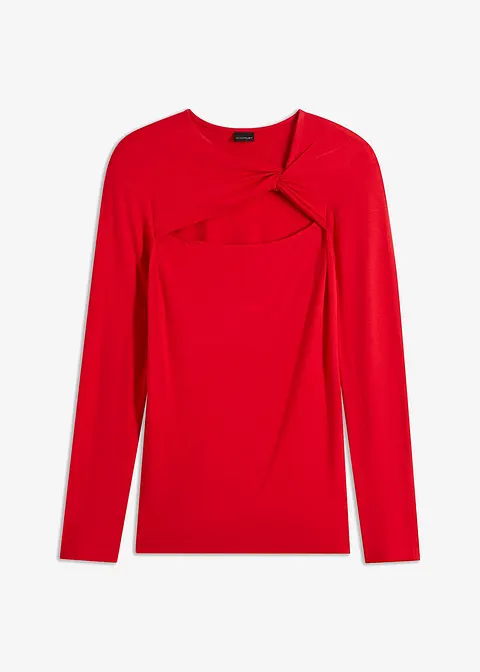 Shirt mit Knotendetail in rot von vorne - bonprix