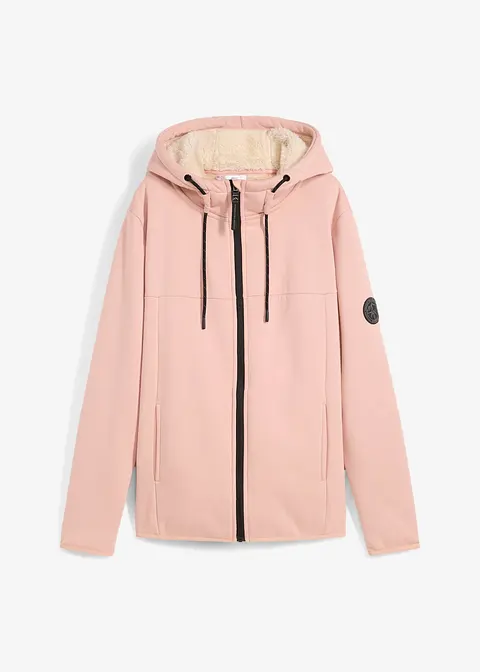 Thermo Fleecejacke in rosa von vorne - bonprix