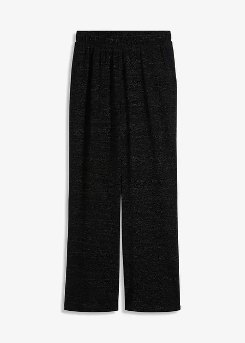 Marlenehose mit Glitzereffekt in schwarz von vorne - bonprix
