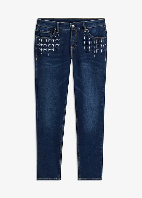 Skinny-Jeans, Mid Waist in blau von vorne - bonprix