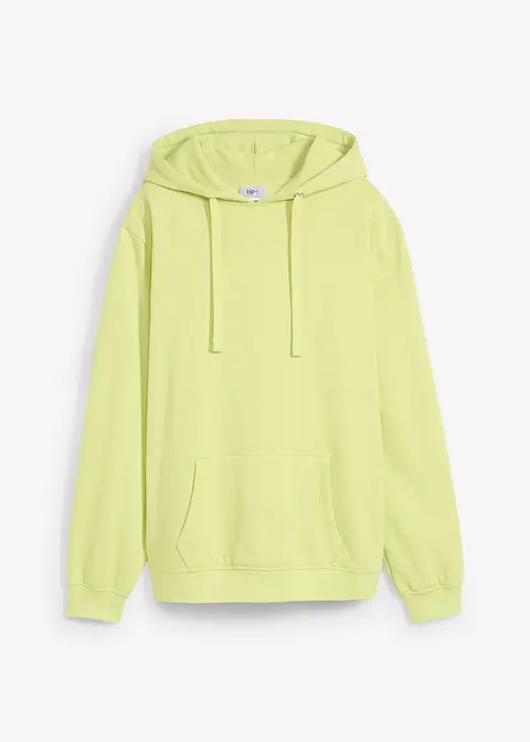 Hoodie aus weichem Frottee in grün von vorne - bonprix