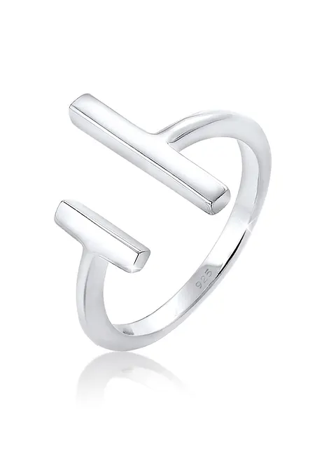 Elli Ring aus 925er Sterling Silber verstellbar in silber von vorne - elli