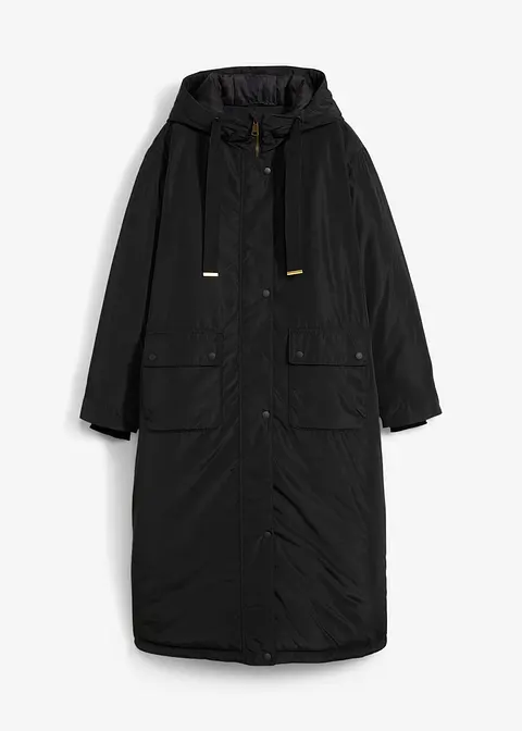 wattierter Parka in A-Form in schwarz von vorne - bonprix