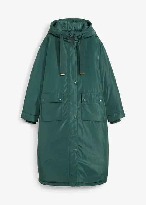 wattierter Parka in A-Form in grün von vorne - bonprix
