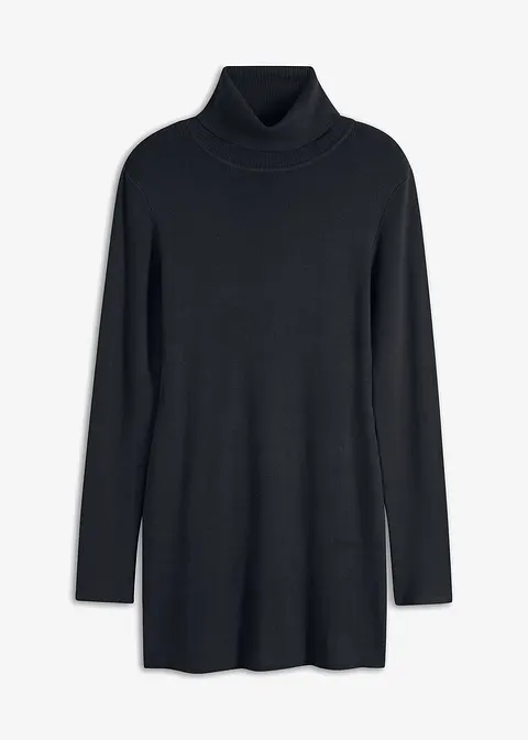 Kurzes Strickkleid in schwarz von vorne - bonprix