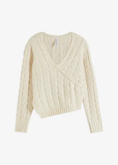 Pullover in beige von vorne - bonprix