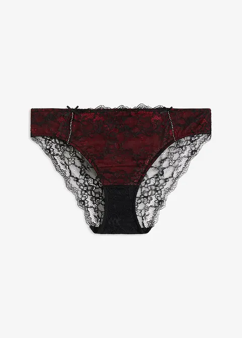 Slip mit Glitzersteinen in schwarz von vorne - bonprix