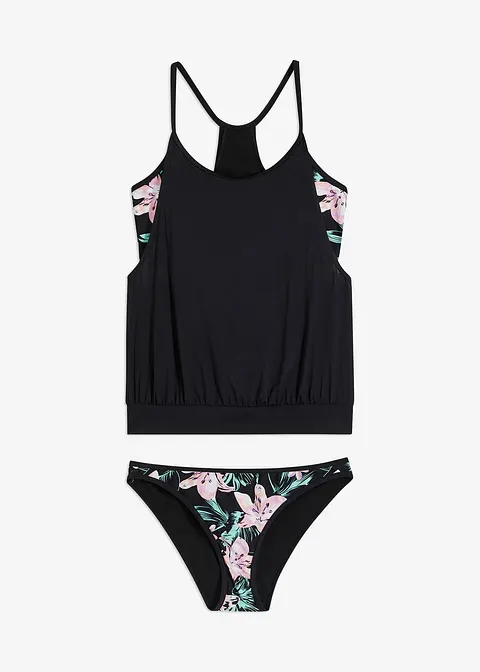 Oversize Tankini (2-tlg. Set) in schwarz von vorne - bonprix