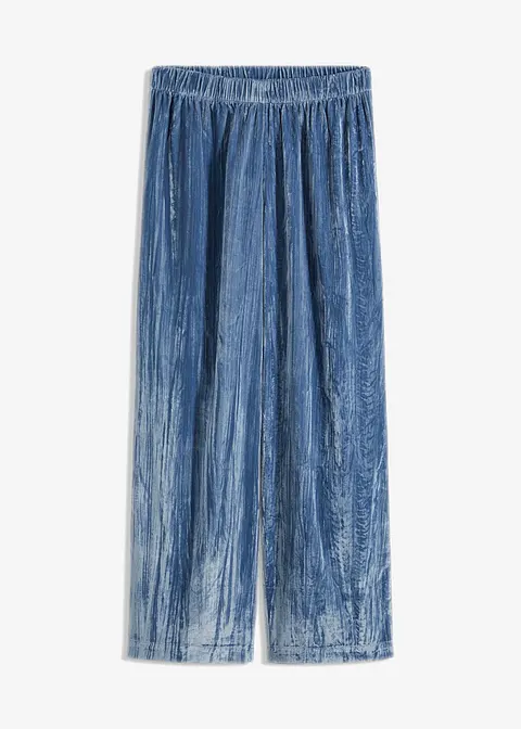 Hose aus Samt in blau von vorne - bonprix