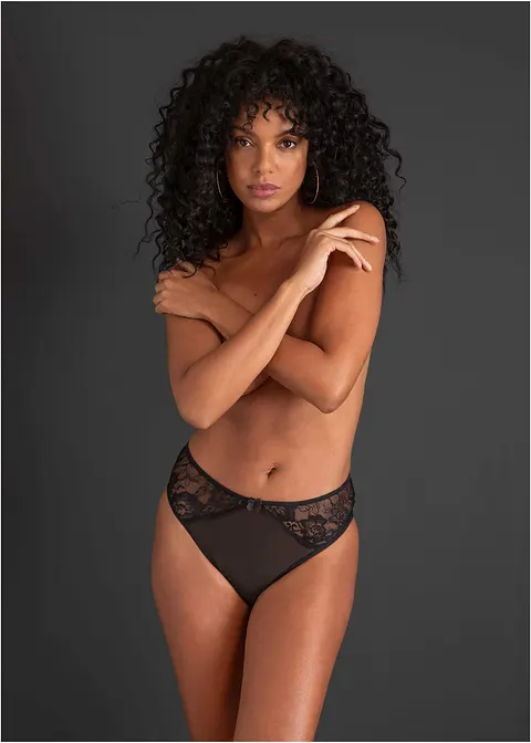 Slip ouvert in schwarz von vorne - VENUS