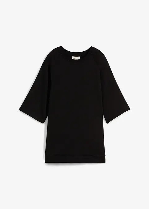 Sweatshirt mit Seitenschlitzen in schwarz von vorne - bonprix