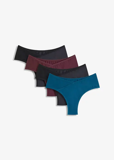 Microfaser Brazil Slip mit V-Shape (4er Pack) in petrol von vorne - bonprix