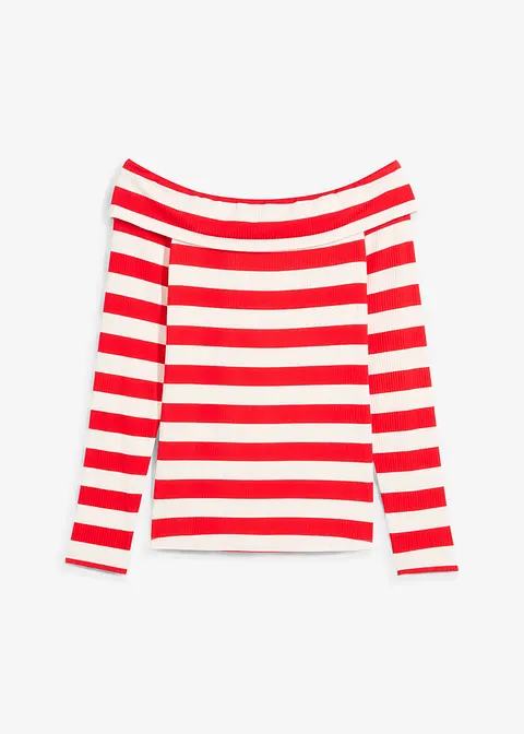 Carmenshirt aus softer Viscose in rot von vorne - bonprix
