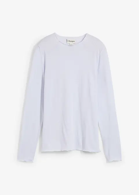 Weiches Langarmshirt in blau von vorne - bonprix