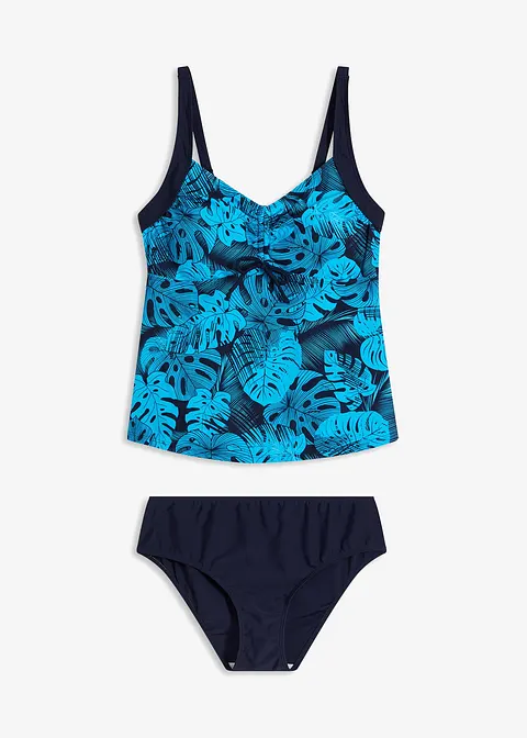 Tankini (2-tlg. Set) in blau von vorne - bonprix