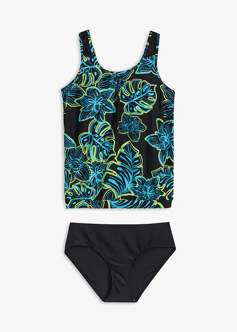 Tankini (2-tgl. Set) in schwarz von vorne - bonprix