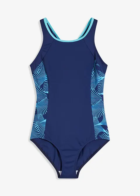 Badeanzug in blau von vorne - bonprix
