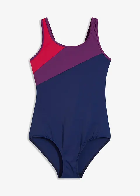 Badeanzug in blau von vorne - bonprix
