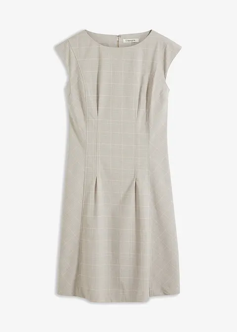 Kleid im Glencheck-Design in grau von vorne - bonprix