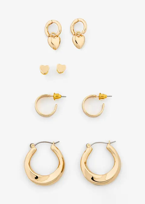 Ohrringset (8-tlg.Set) in gold von vorne - bonprix