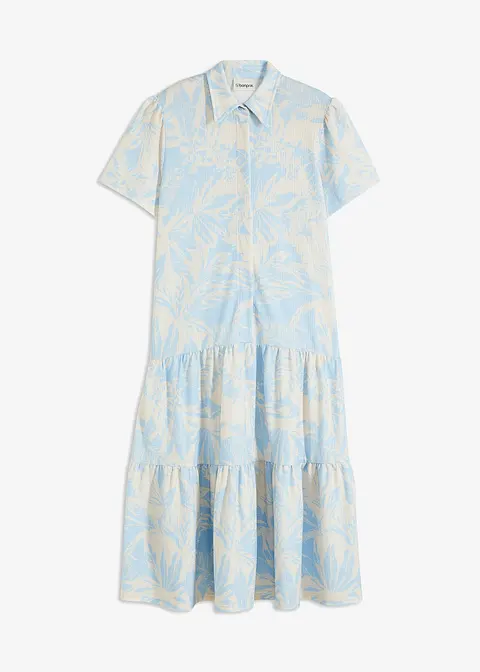 Polo -Shirtkleid in blau von vorne - bonprix