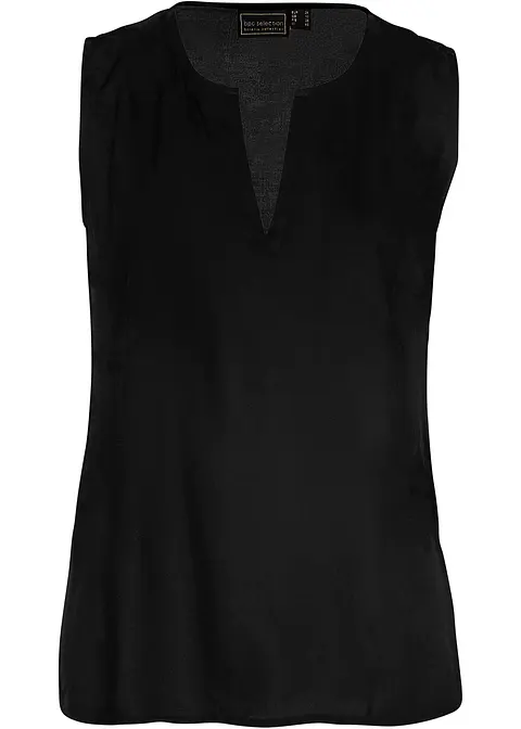 Viskose Top in schwarz von vorne - bonprix