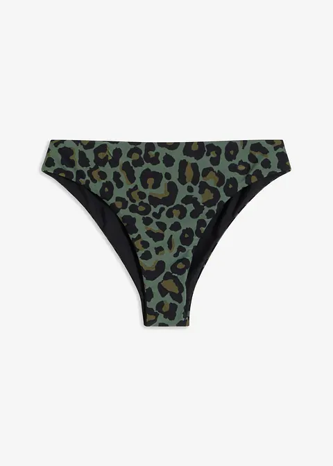 Bikinihose schnelltrocknend zum Wenden mit hohem Beinausschnitt in schwarz von vorne - bonprix
