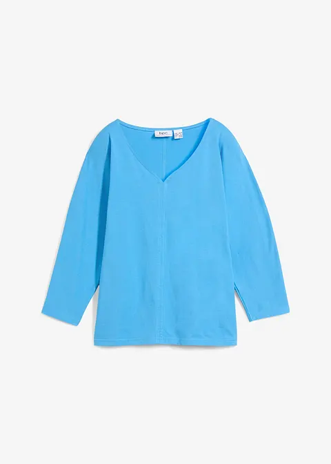 Shirt aus Bio Baumwolle in blau von vorne - bonprix