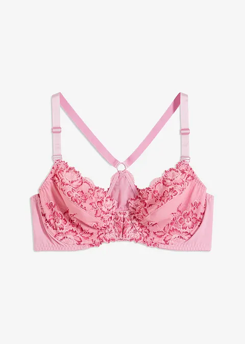 Vorderverschluss-BH mit Bügel in rosa von vorne - bonprix