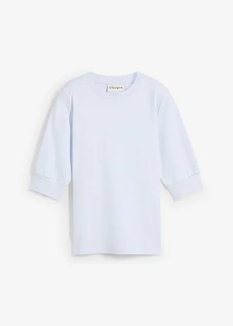 Shirt aus reiner Bio-Baumwolle in blau von vorne - bonprix