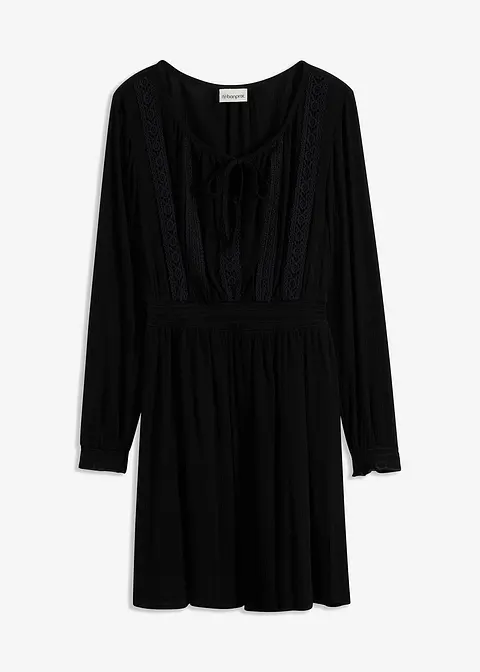 Minikleid in schwarz von vorne - bonprix