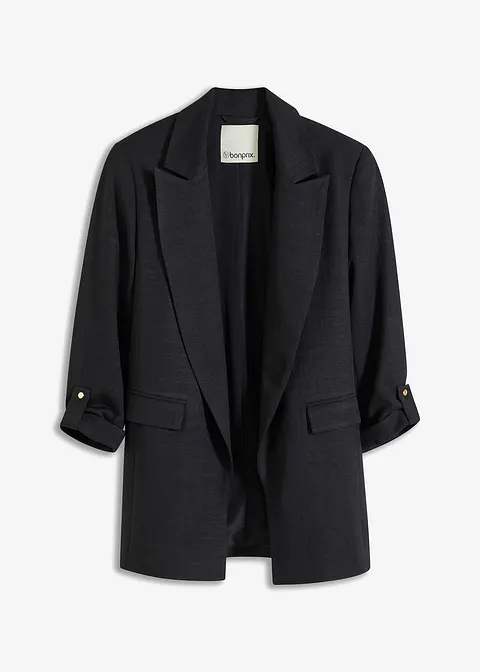 Longblazer in schwarz von vorne - bonprix